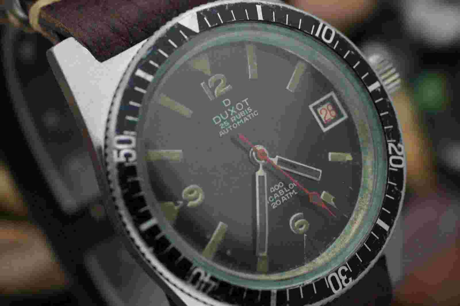 Vintage DUXOT 400 Automatic 20 ATM Stainless Steel Diver's Watch