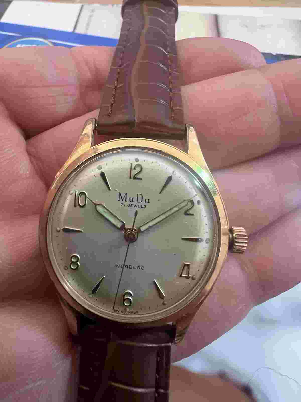 VINTAGE MuDu MECHANICAL MEN WRISTWATCH SWISS MADE