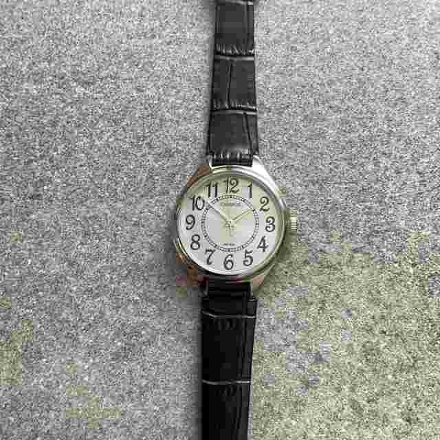 Carriage by Timex Watch Women 30mm Silver Tone Case Black Leather Band Bin A