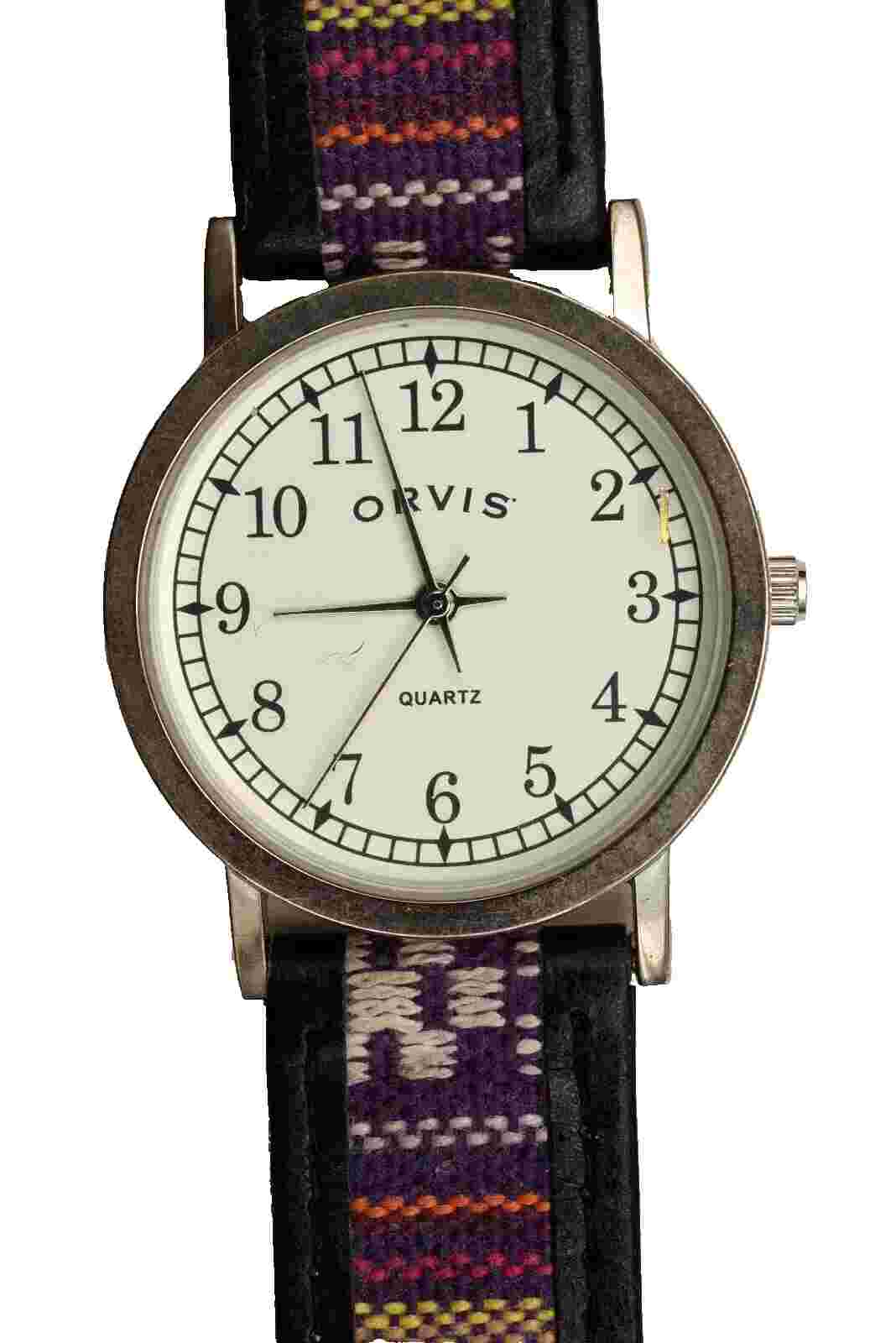Orvis Stainless Steel Watch w/Multicolored Band - New Battery