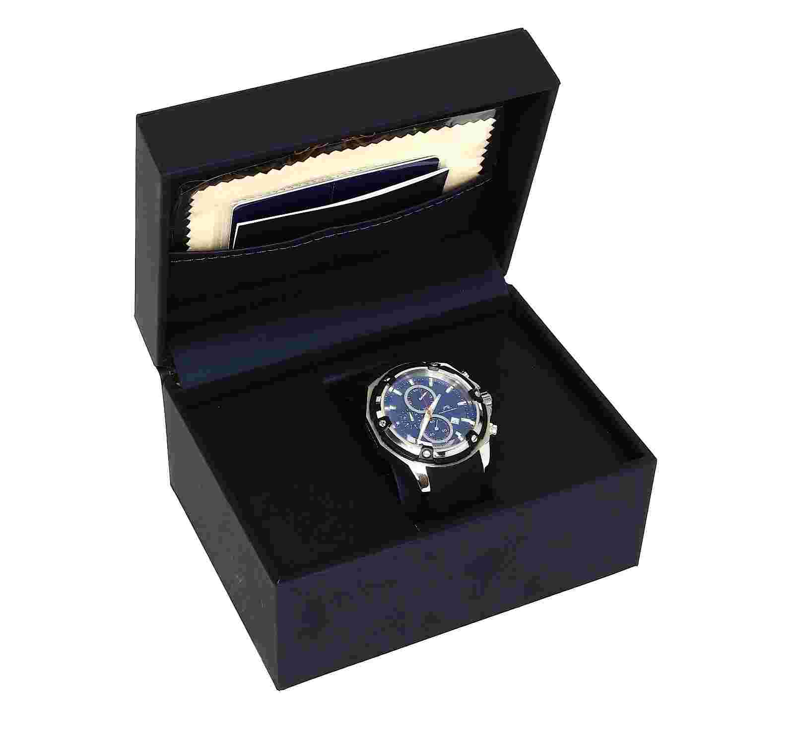 Porsamo Bleu 483A135 Stavros Men's Black Blue Chronograph Watch 1929