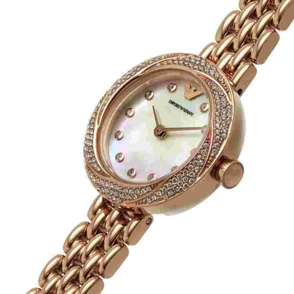 Emporio Armani Rose Gold Stainless Steel Strap Women Watch AR11474