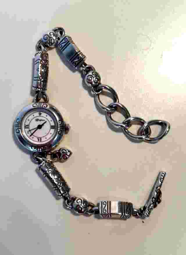 Brighton Marrakesh Silver Plated Ornate Beaded Link Bracelet Watch Vintage