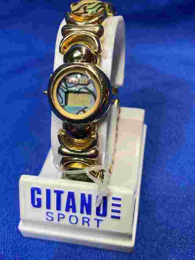 Vintage Gitano Sport Watch 1990s w/Original Box Case Retro Fashion 1980s Yellow