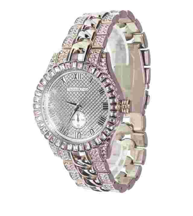 Men's Techno King Silver Finish Metal Band Fashion Hip Hop Watch