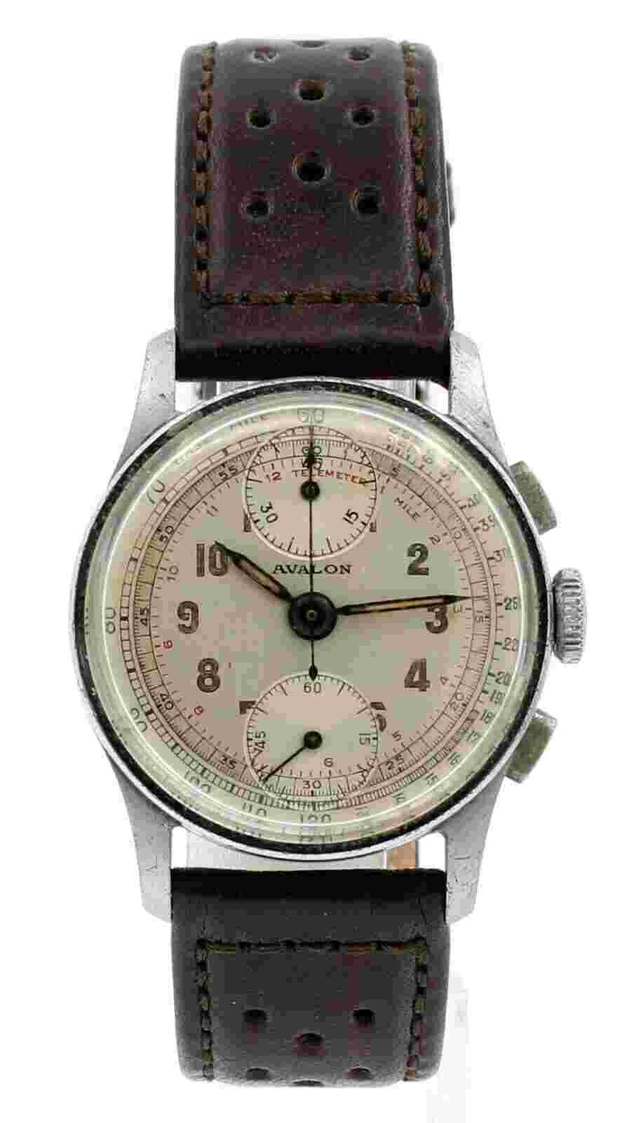 Avalon Watch Company Mechanical Chronograph Vintage 32mm Men's Watch