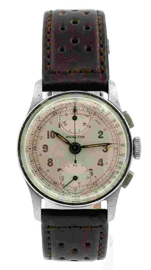 Avalon Watch Company Mechanical Chronograph Vintage 32mm Men's Watch