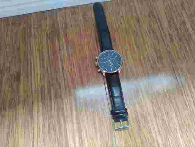 VINCERO Mens THE KAIROS 42mm Watch Silver with Black Face Black Leather Band