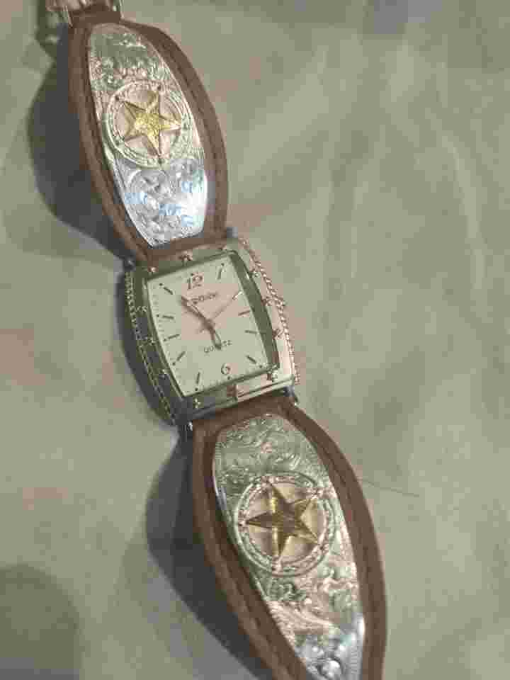 Montana Silversmith Women's Watch Mdl X5315 Silver/gold Rectangular Face