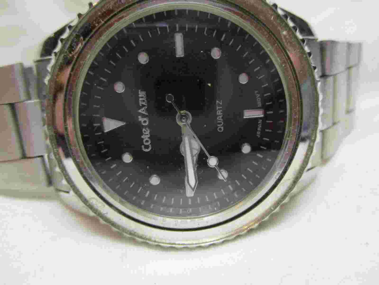 Cote d Azur Watch, Silvertone Metal Link Band