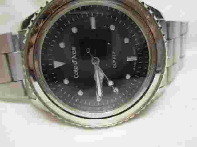 Cote d Azur Watch, Silvertone Metal Link Band