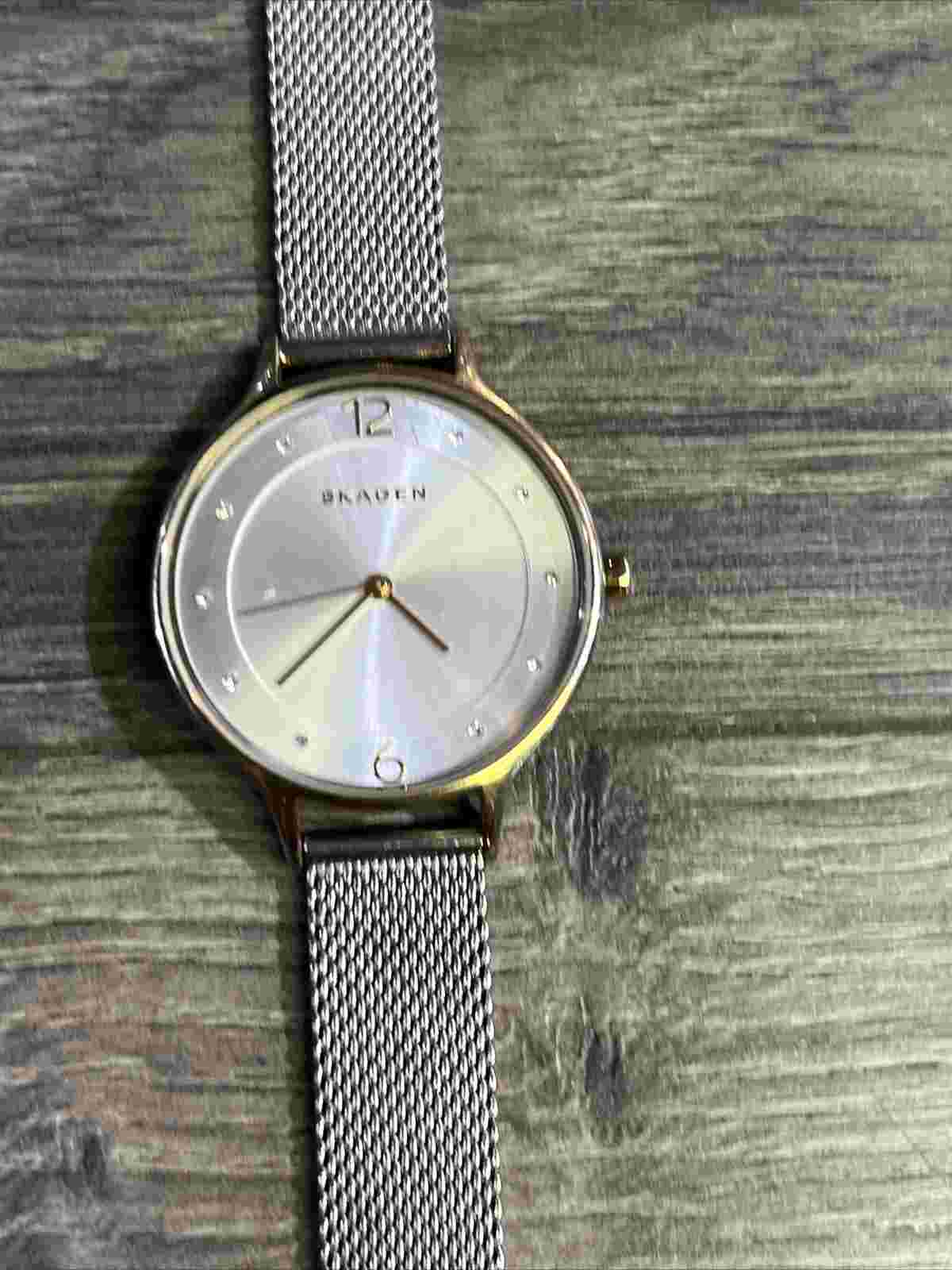 Skagen Women's 2 tone gold/silver tone Mesh adjustable Bracelet Watch SKW2340
