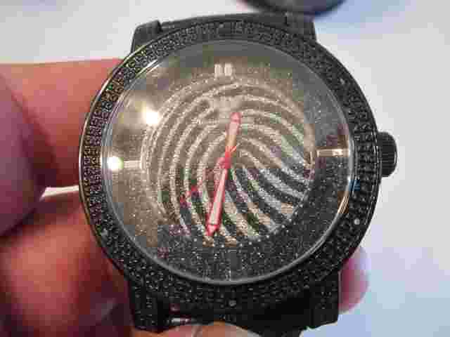 DIAMOND KING WATCH 6 AUTHENTIC DIAMONDS ON BEZEL DK84B 1 EXTRA BAND 50mm CASE