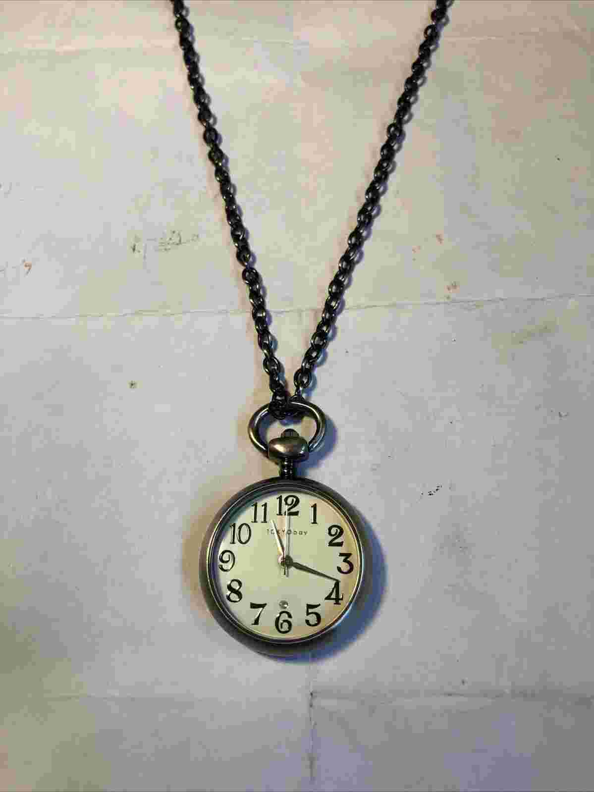 Vintage TOKYObay Pocket Watch Silver Tone Design