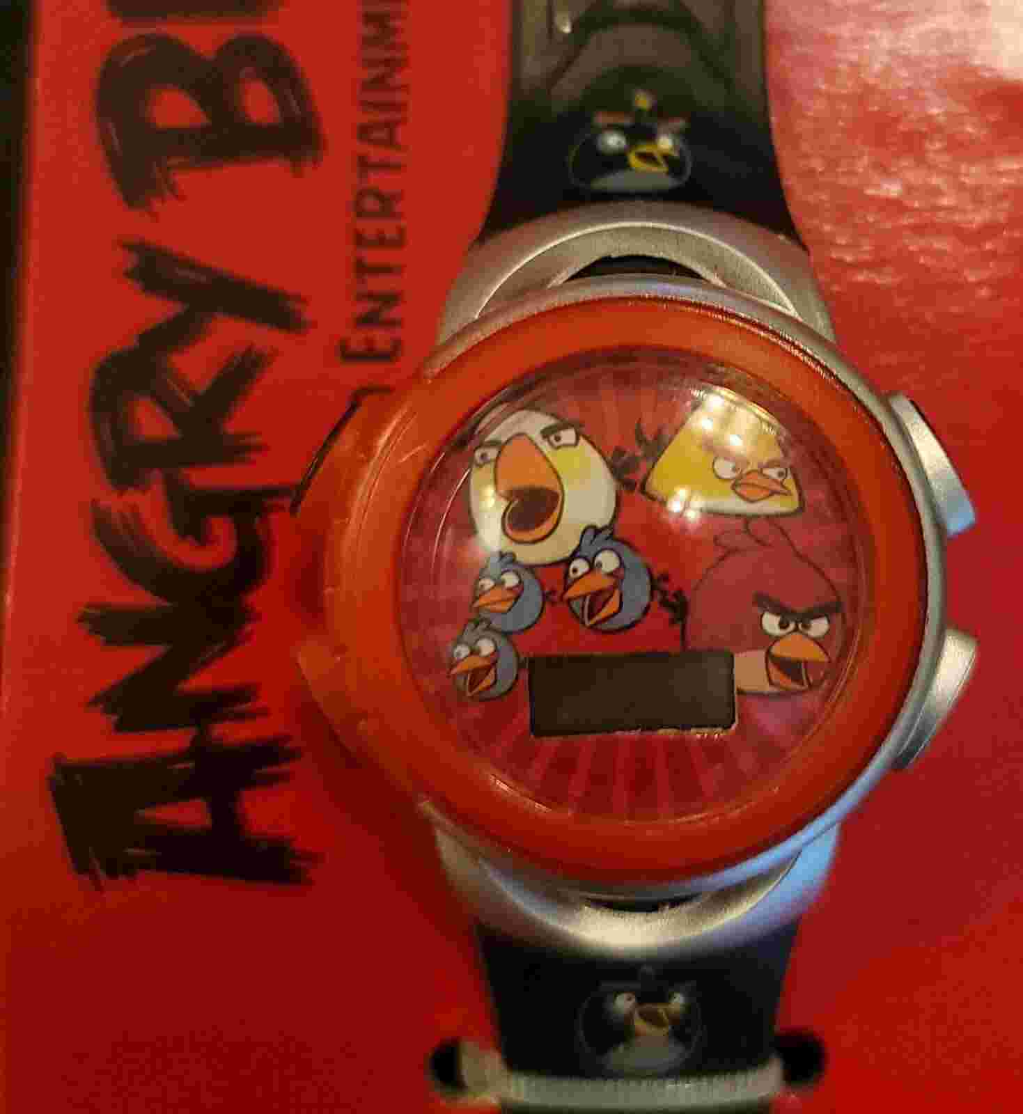 Unisex Adults/Kids ANGRY BIRDS LCD Digital WATCH Black Rubber Strap "Feelin Fly"