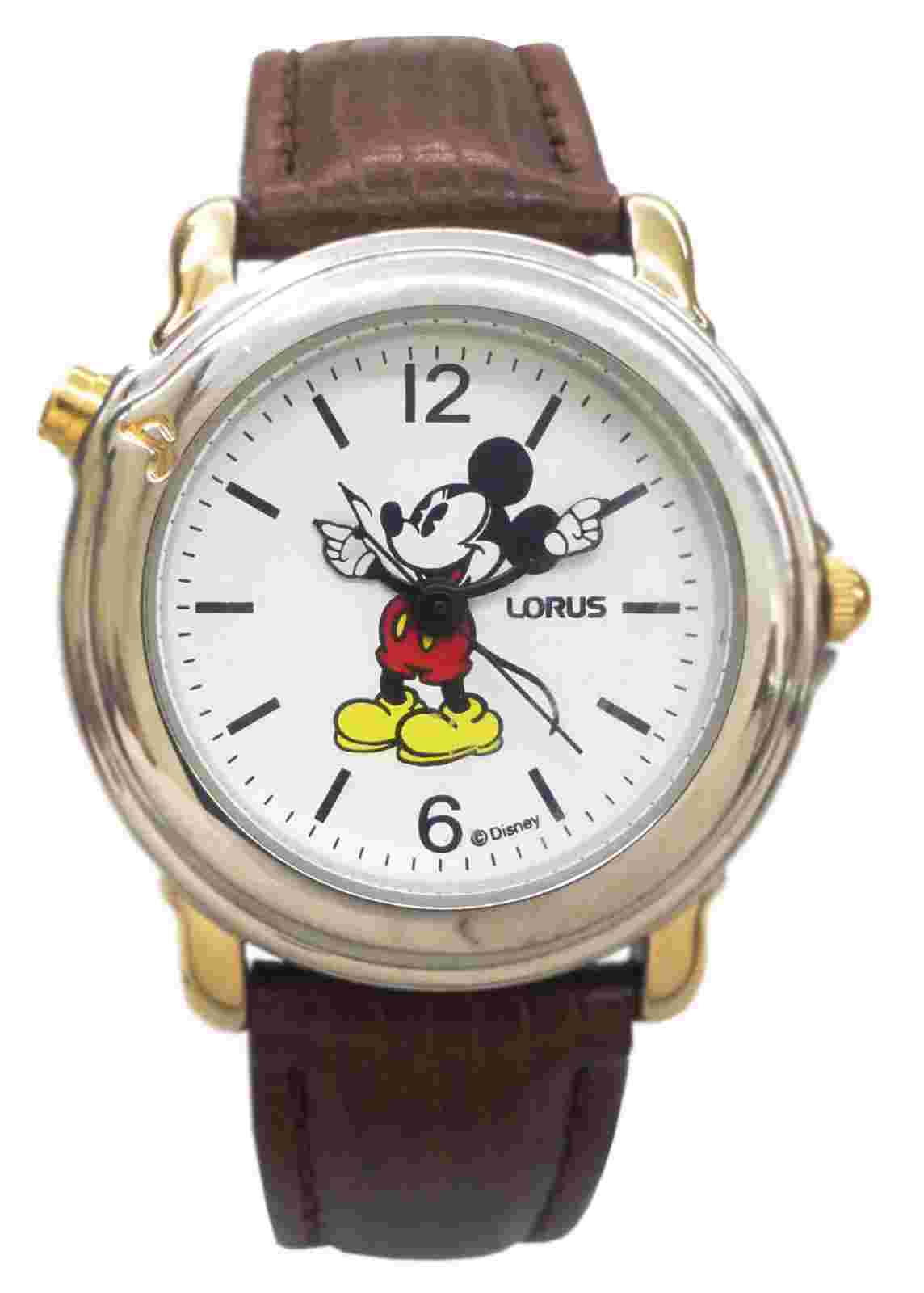 Brand new Lorus' Classic Disney  Musical watch/2 tone Case & Brown Leather Band