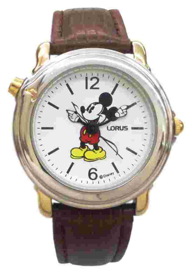 Brand new Lorus' Classic Disney  Musical watch/2 tone Case & Brown Leather Band