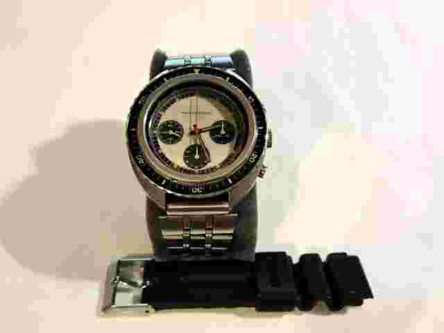 Vintage Nivada Grenchen Paul Newman Panda Dial Triple Chronograph X LARGE 45mm