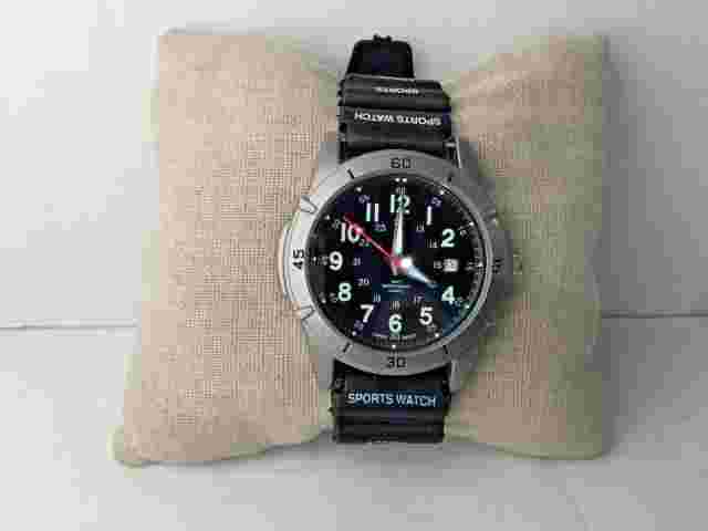 Puritan Mens Military Style Quartz Wrist Watch W/24Hr. Dial/Date & Seconds Marke