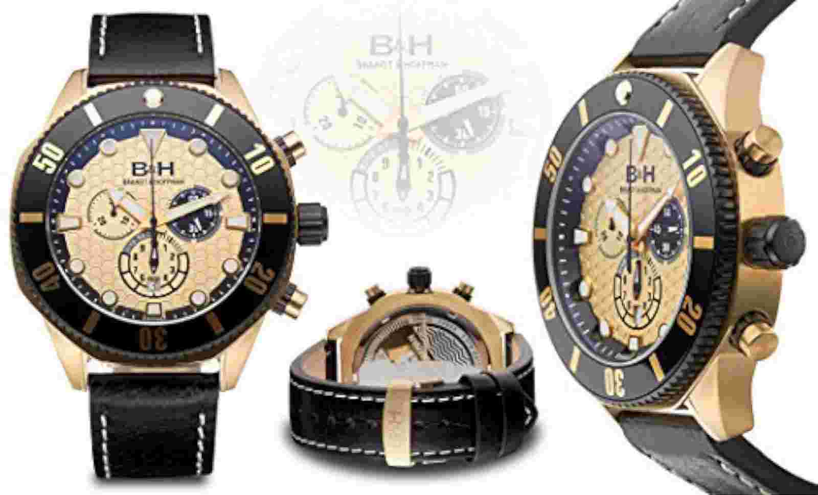 NEW Brandt & Hoffman 14060 Mens Swiss Chronograph Dunbar Collection Classy Watch