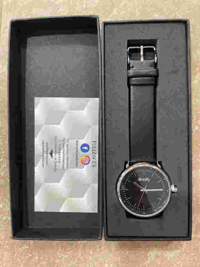 Simplify 6200 Unisex Black Leather Strap Silver Watch SIM6202