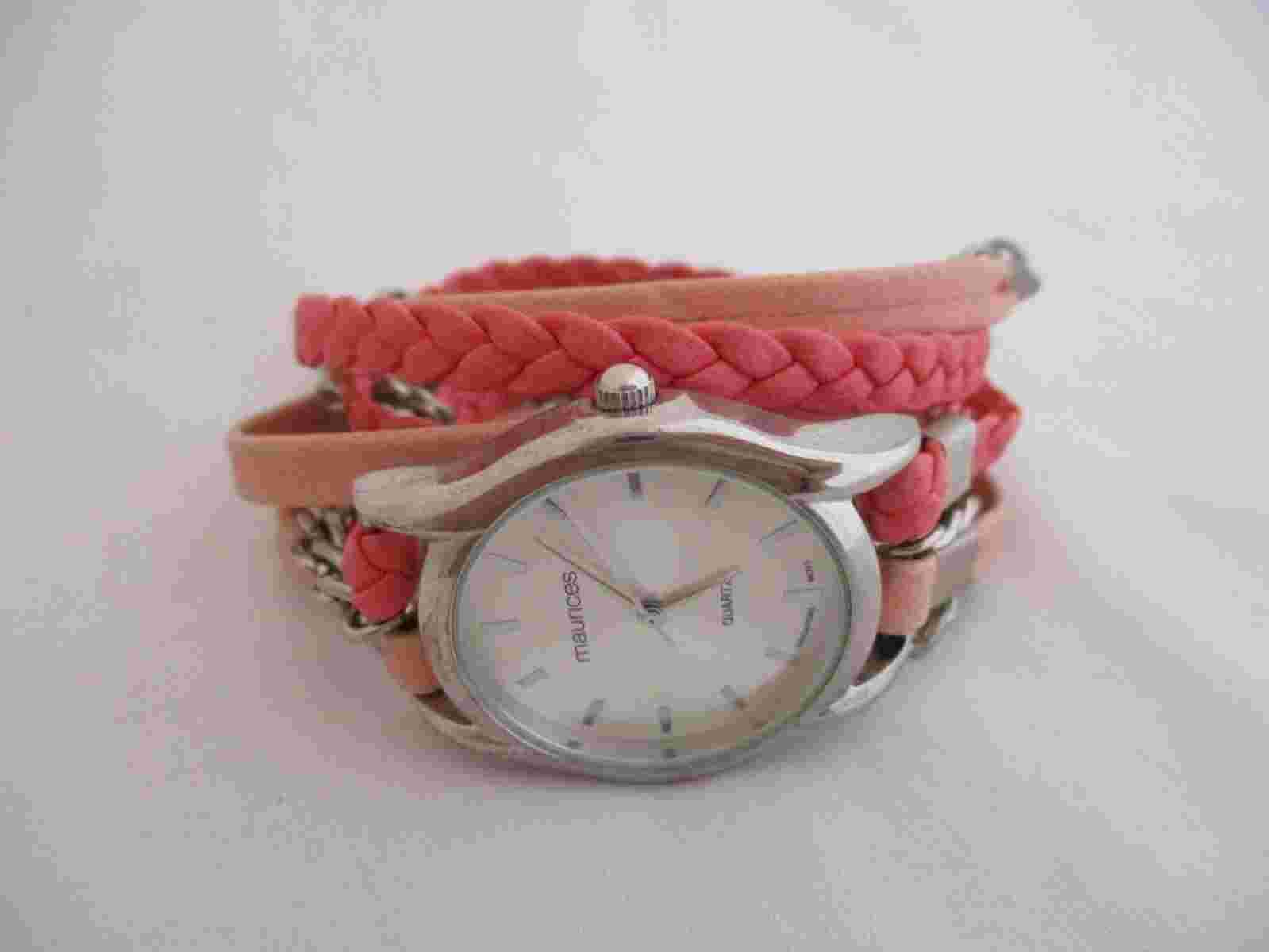 Maurices Girl's Pink Wrap Band Analog Watch
