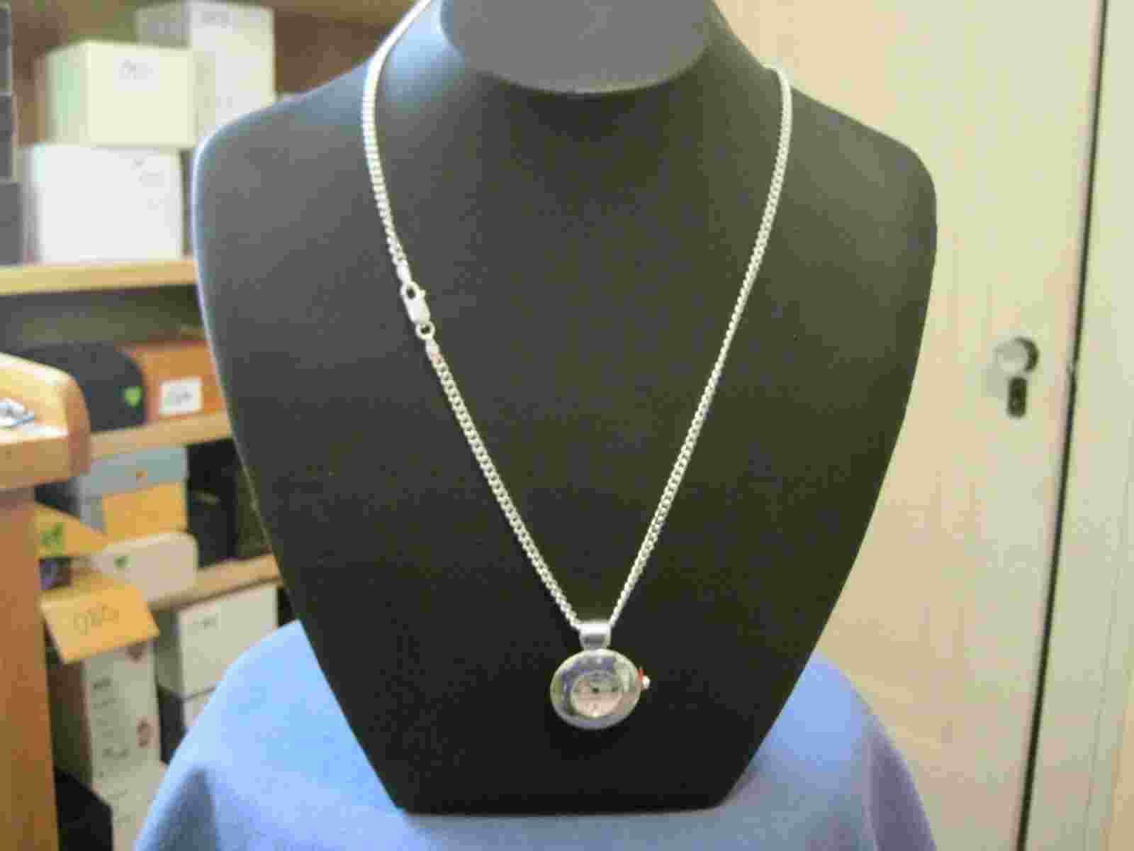 H381 ladys sterling silver MERONA pendant watch