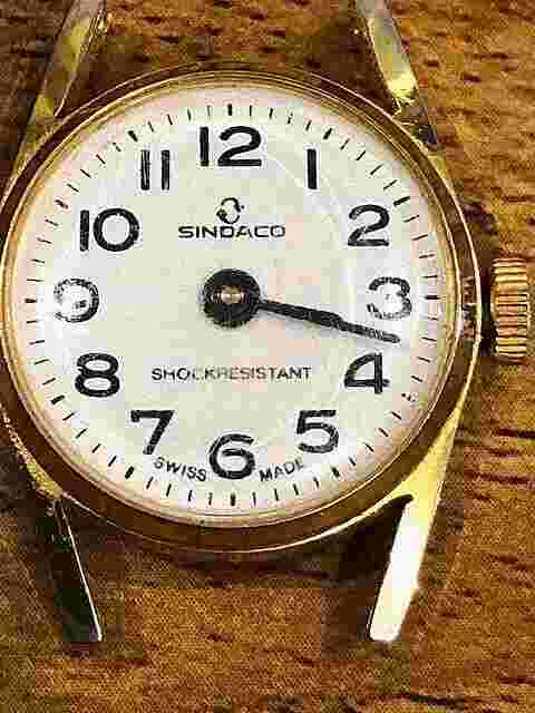 Vintage Rare Swiss Made Sindaco ShockResistant Mechanical Ladies Watch Head-22mm