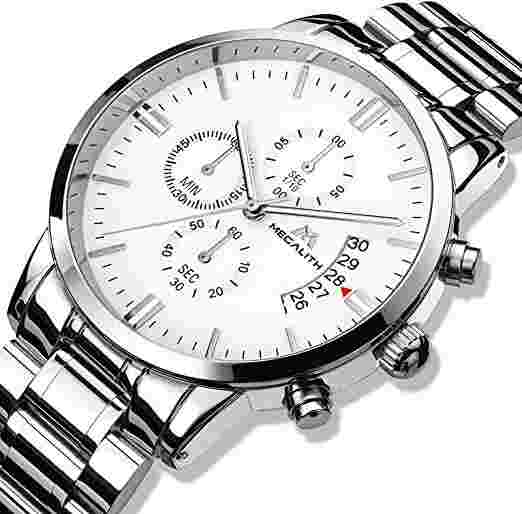 MEGALITH Mens Watches Chronograph Stainless Steel Waterproof Watches for Men