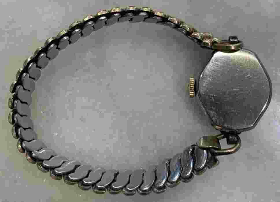 VINTAGE RIMA GOLD WATCH GF BRACELET BAND ART HISTORY DECO USA