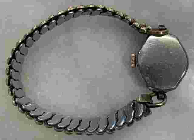 VINTAGE RIMA GOLD WATCH GF BRACELET BAND ART HISTORY DECO USA