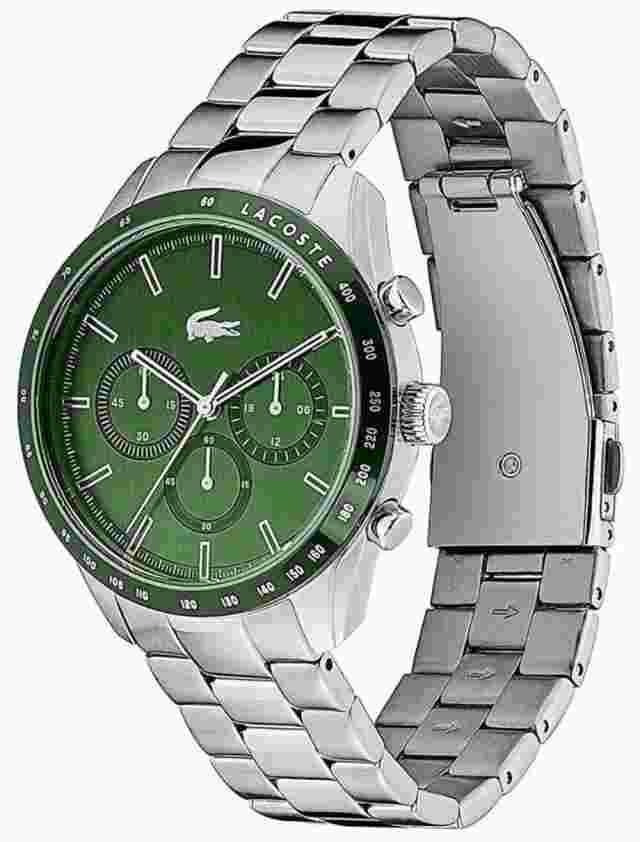 Lacoste Boston Men's Chronograph Watch - Stainless Steel Bracelet, Green Dial, 4