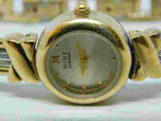 Nine & Company 9C/5061 Two Tone Quartz Analog Ladies Watch Sz. 6 3/4"