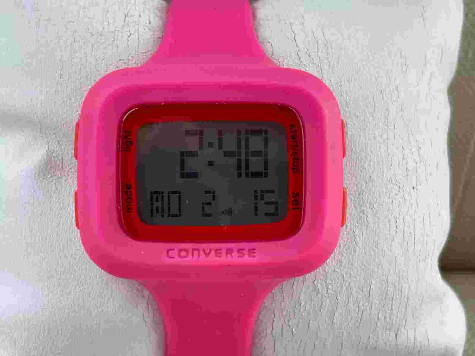 Converse Women Wristwatch Pink Sport Rubber Band Digital Wrist Watch W Box NWT
