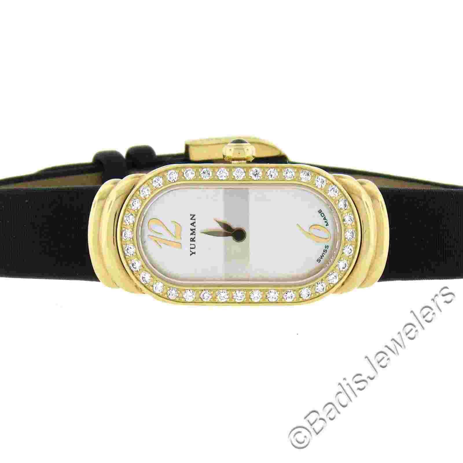 David Yurman Madison Petite 18k Gold Diamond Bezel MOP Dial Wrist Watch T409-P88