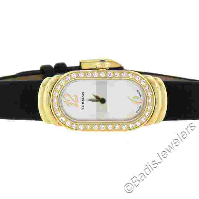 David Yurman Madison Petite 18k Gold Diamond Bezel MOP Dial Wrist Watch T409-P88