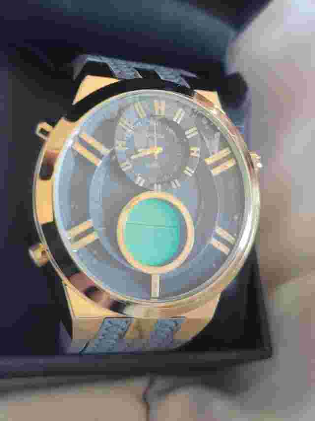 Axiom Men's Digital Analog Watch Gray Gold Silicone Band #CR2025/SR626SW