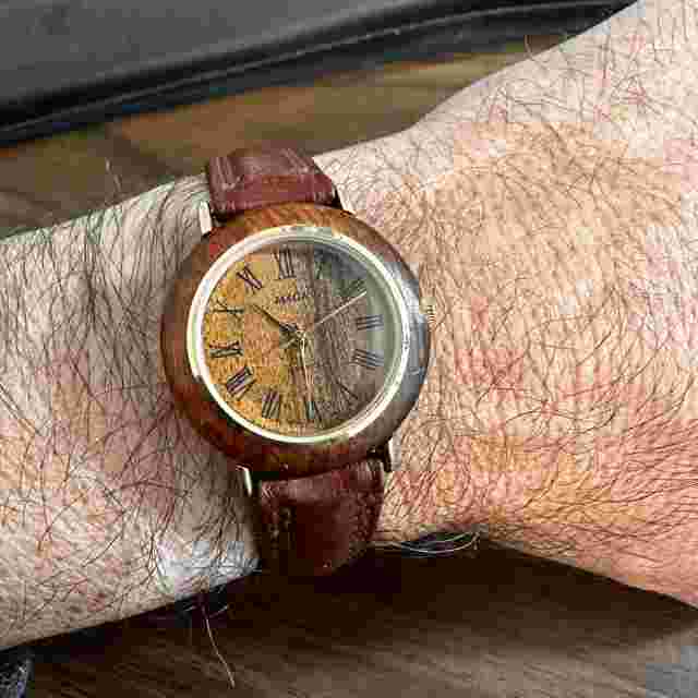Vintage Jalga  Gold and Brown Quartz watch Leather Band New Battery 8'' Band