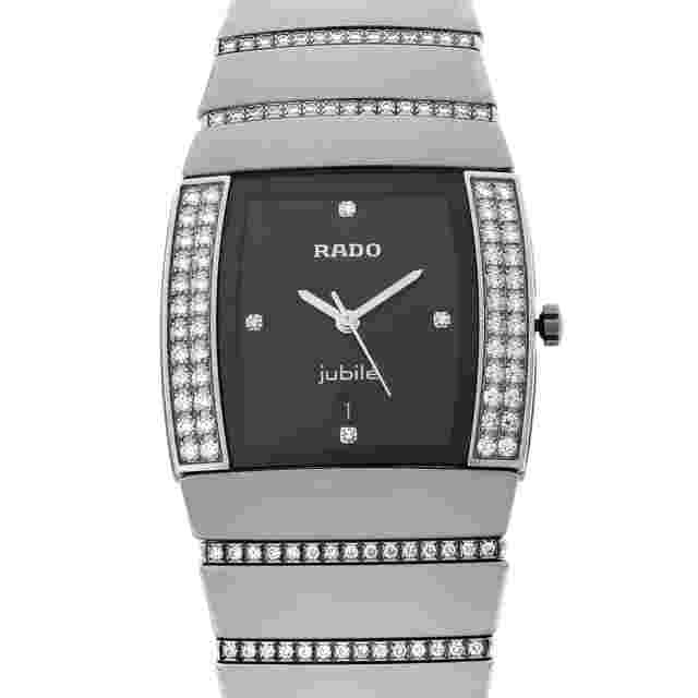 Rado Sintra Jubile 30mm Ceramic Diamond Bezel Black Dial Quartz Watch R13577719