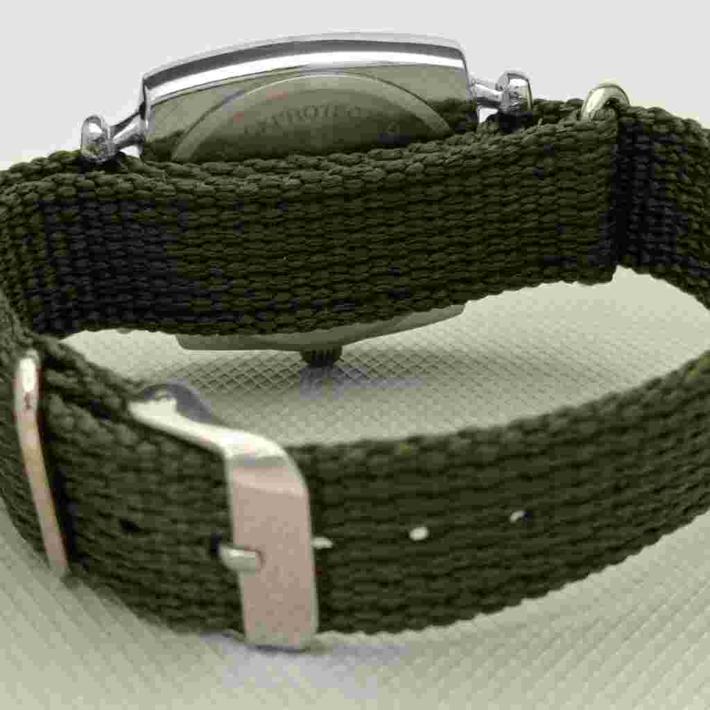 VINTAGE HENRI SANDOZ & FILS SWISS HAND-WINDING MENS GREEN DIAL WATCH a115-U