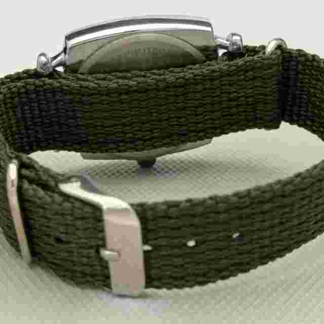 VINTAGE HENRI SANDOZ & FILS SWISS HAND-WINDING MENS GREEN DIAL WATCH a115-U