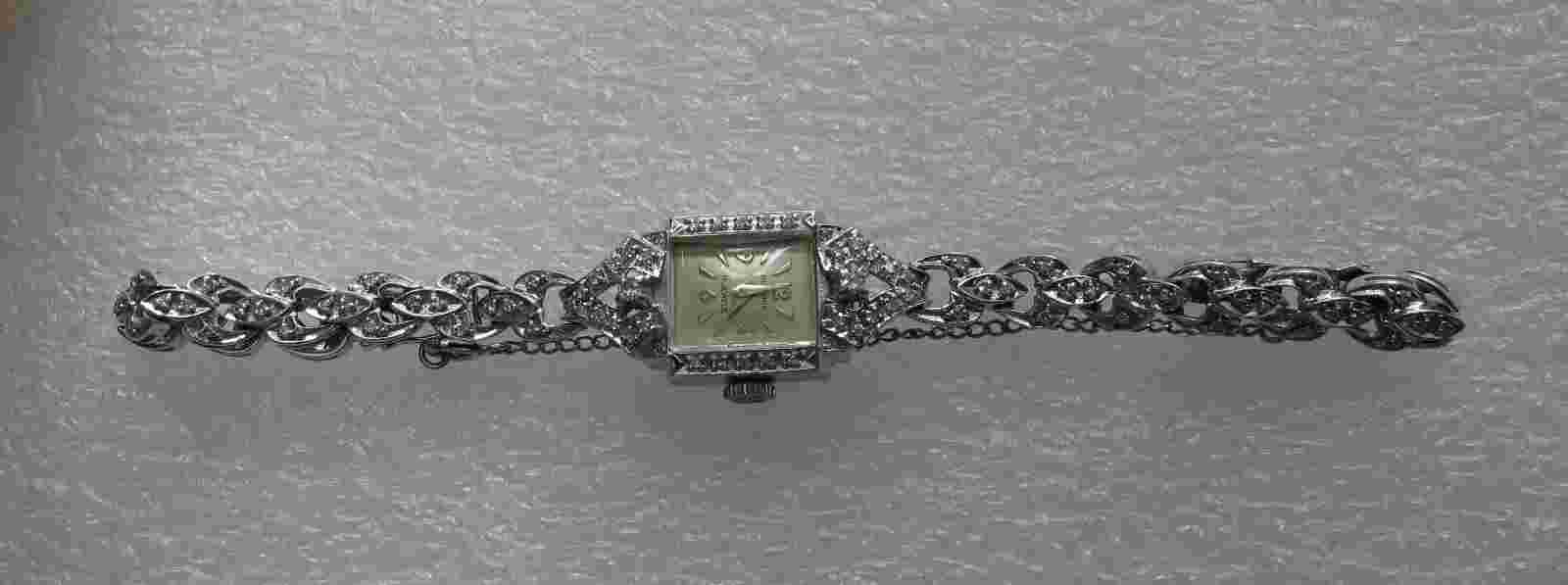 14K gold & 92 diamonds Lady's mechanical watch "OLYMPIC" $2200 Scrap $850+