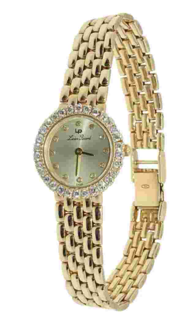 Lucien Piccard 14K Yellow Gold Diamond Ladies Watch 23mm