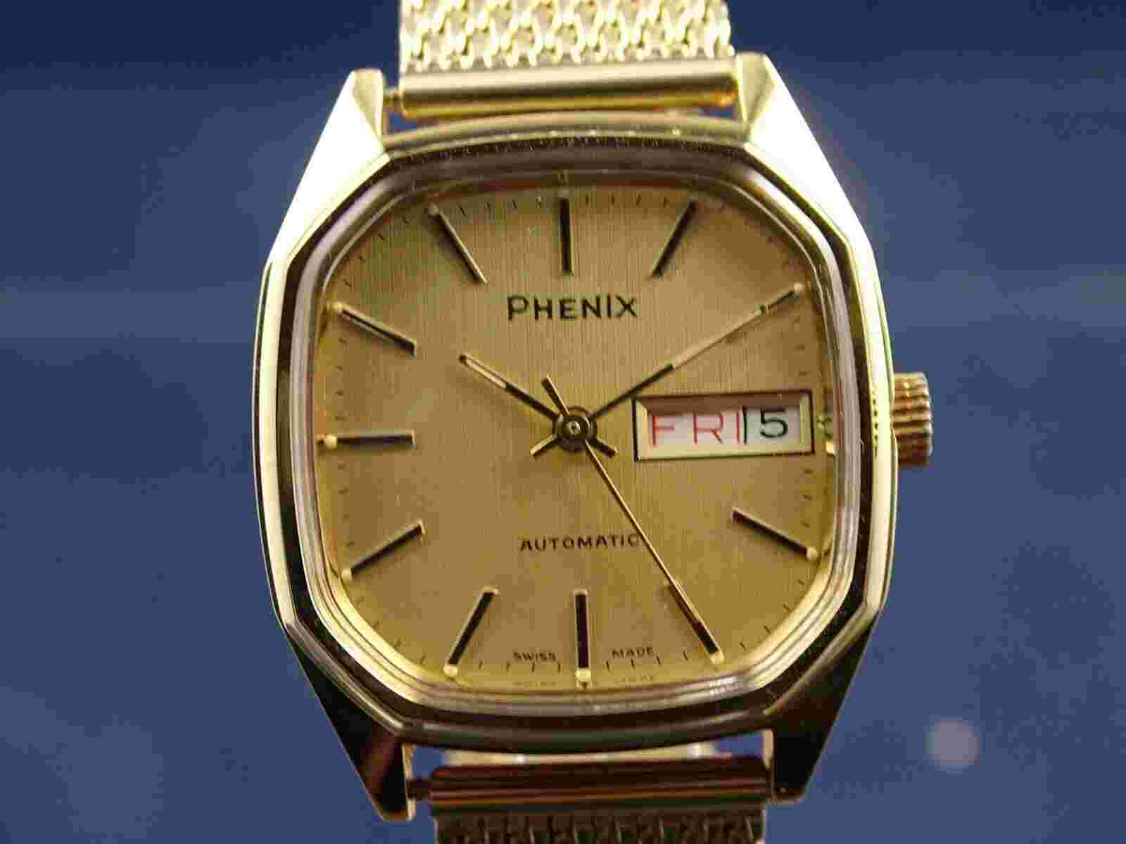 Phenix Automatic Watch Circa 1970s Swiss Retro Vintage New Old Stock Cal MSR P27