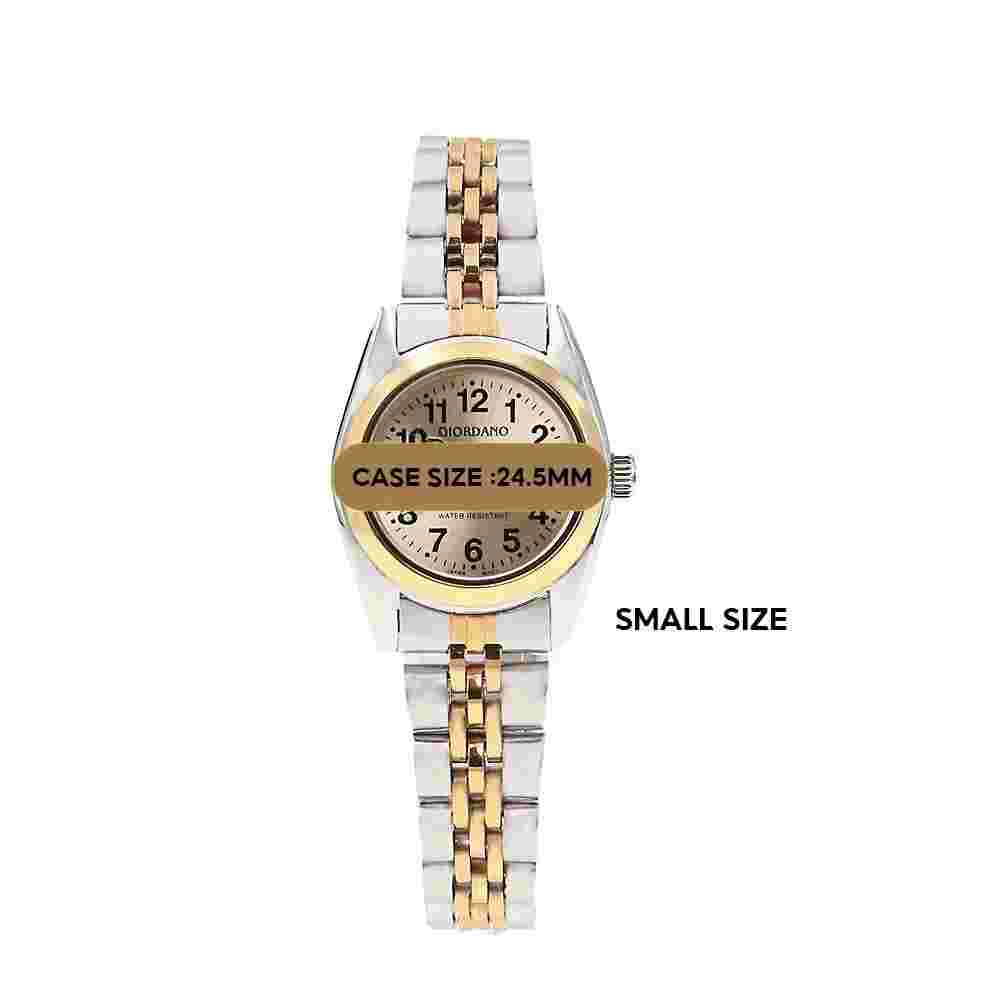 Giordano Classic All Stainless Steel Water Resistant DayDate Display Silver Gold
