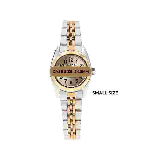 Giordano Classic All Stainless Steel Water Resistant DayDate Display Silver Gold