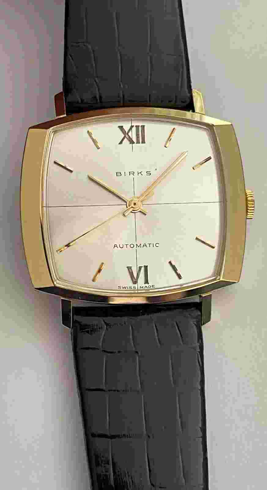 Vintage BIRKS Automatic Watch Swiss made 17 Jewels Stainless steel RARE Serviced