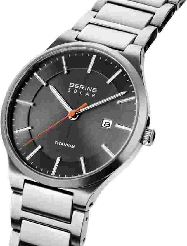 BERING Watch Full Titanium Solar 39mm 15239-779 Men's Silver