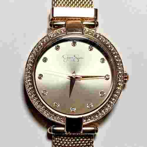 Jessica Simpson Women's Watch with Crystals Gold Rose Tone Stylish