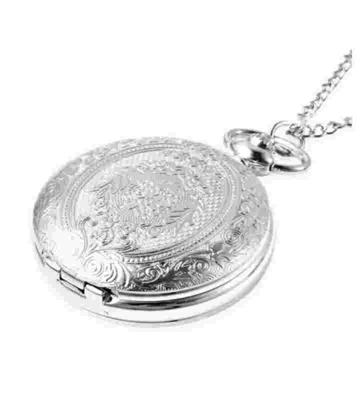 GENOA - Automatic Mechanical Floral Pattern Pocket Watch with Chain.